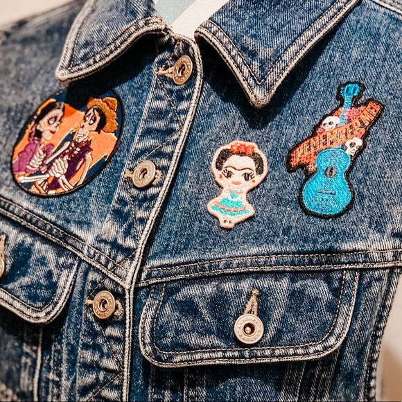 Vintage Liz Claiborne Upcycled Disney Pixar Coco Patch Vest - Picture 3 of 12